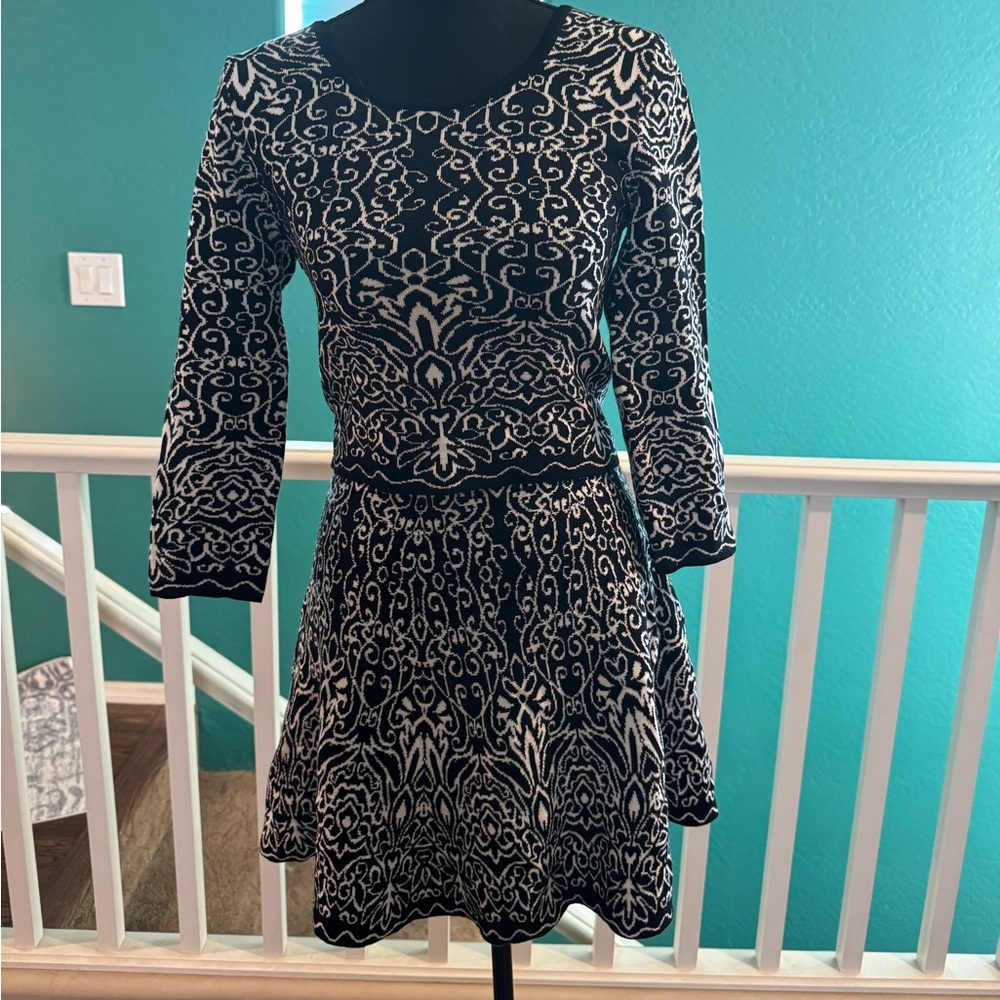 Xhilaration two piece set,  3/4 Sleeve, Shirt S, Skirt XS